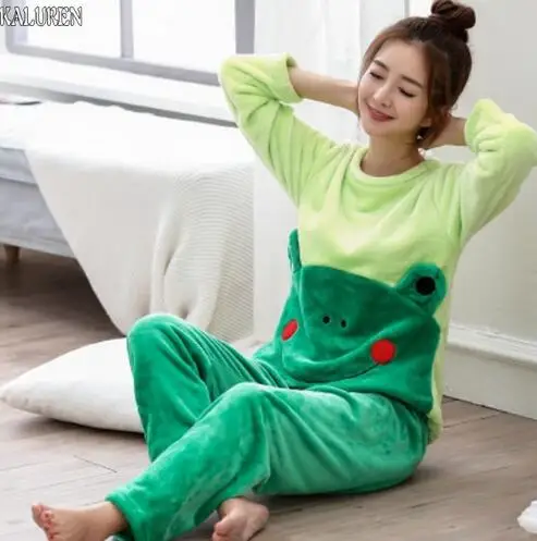 

4XL Winter Pajamas Homewear Women Flannel Thick Pajamas Warm Sleepwear Pajama Sets Women Fleece Pajama Adult Winter Thickening