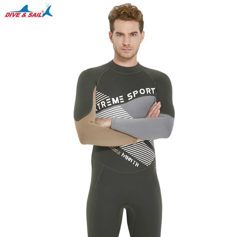 Мужские 3 мм Премиум неопреновый гидрокостюм полная длина подводное плавание