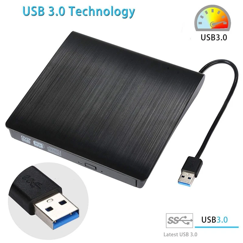 Внешний DVD диск Тонкий твердый пластиковый USB 3 0 Корпус для повторного писателя