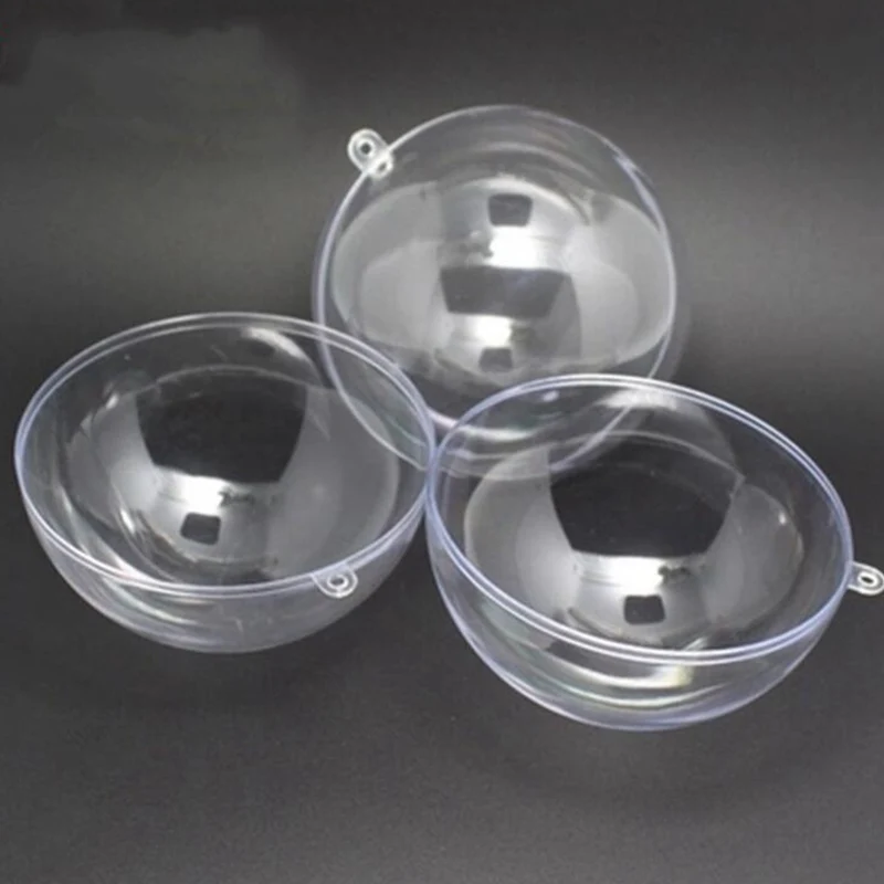

Clear Christmas Balls Transparent Plastic Hanging Ball Bauble Candy Ornament Xmas Tree Decor Merry Christmas Decoration 10PCS