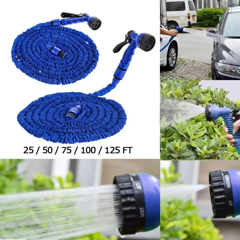 25FT 200FT сад расширяемый шланг гибкий Пластик водяной трубы с пистолет автомойки