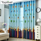 Мультяшные карандаши Topfinel, затемняющие шторы для гостиной, спальни, детские шторы для детей, для мальчиков, красивая драпировка для окна