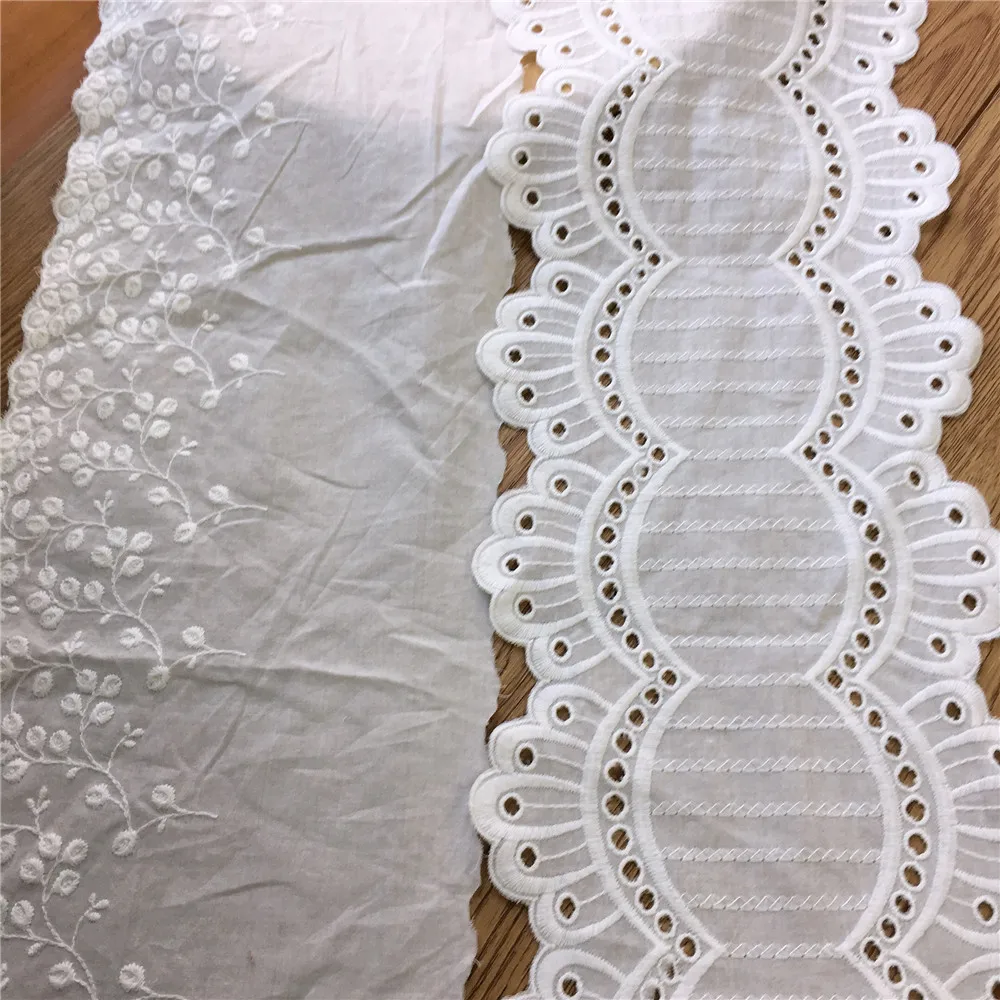 3 Yards Ivory White 100% Cotton Embroidery Lace Trim Scalloped DIY Handmade Clothes Accessories | Дом и сад