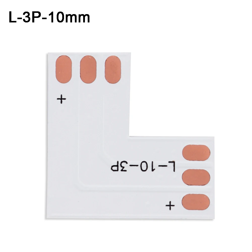 5 шт. L T X форма RGB RGBWW Светодиодная лента Угловой коннектор; pcb; плата 8 мм 10 мм 12 мм 2pin 3Pin 4pin 5pin 6Pin одноцветная RGB RGBW - Цвет: L-3P-10MM