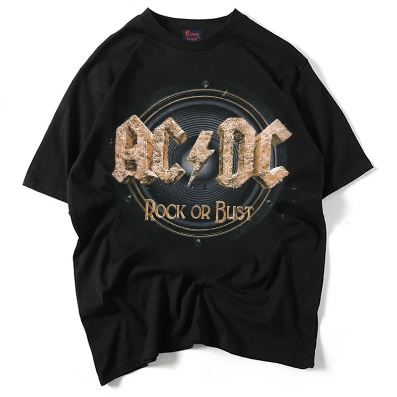AC/DC Группа рок футболка мужская acdc рок или бюст футболки с принтом Повседневная футболка с круглым вырезом хип хоп короткий рукав хлопок Топ