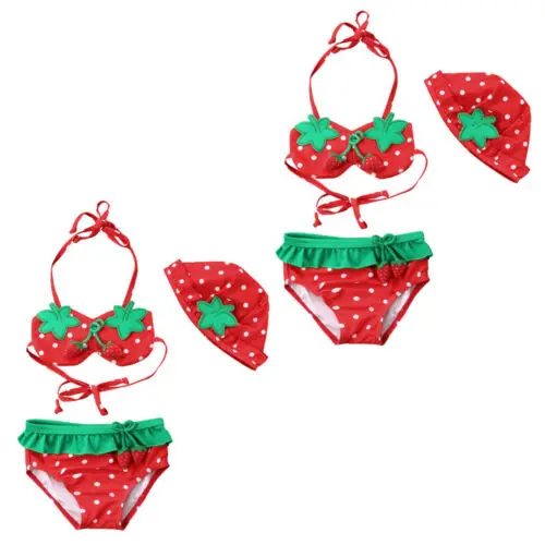 Боди для маленьких девочек Бикини малышей Купальник с рисунком клубники