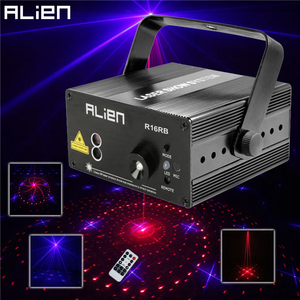 ALIEN 3 Lens 16 моделей RB Led лазерный сценический световой эффект проектор для