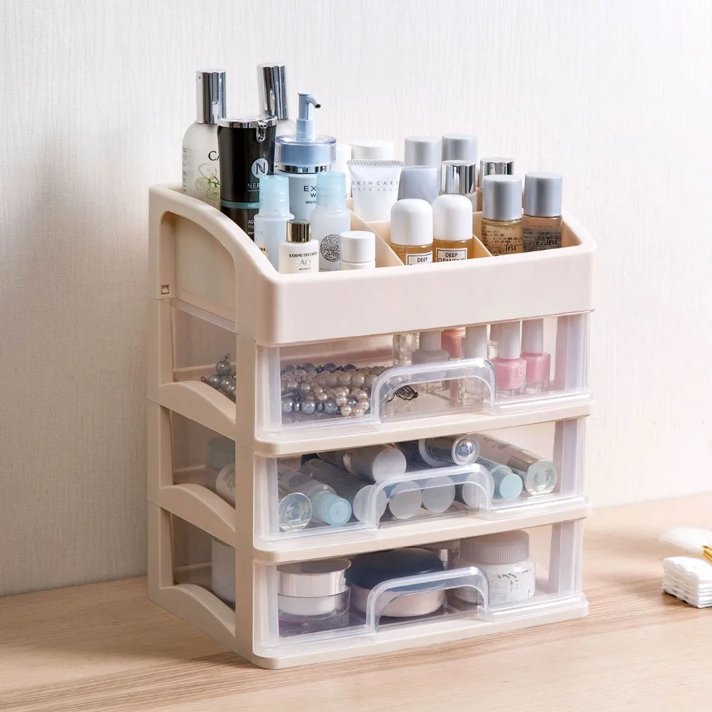 Прозрачный ящик косметический для хранения бытовой Настольный отделки