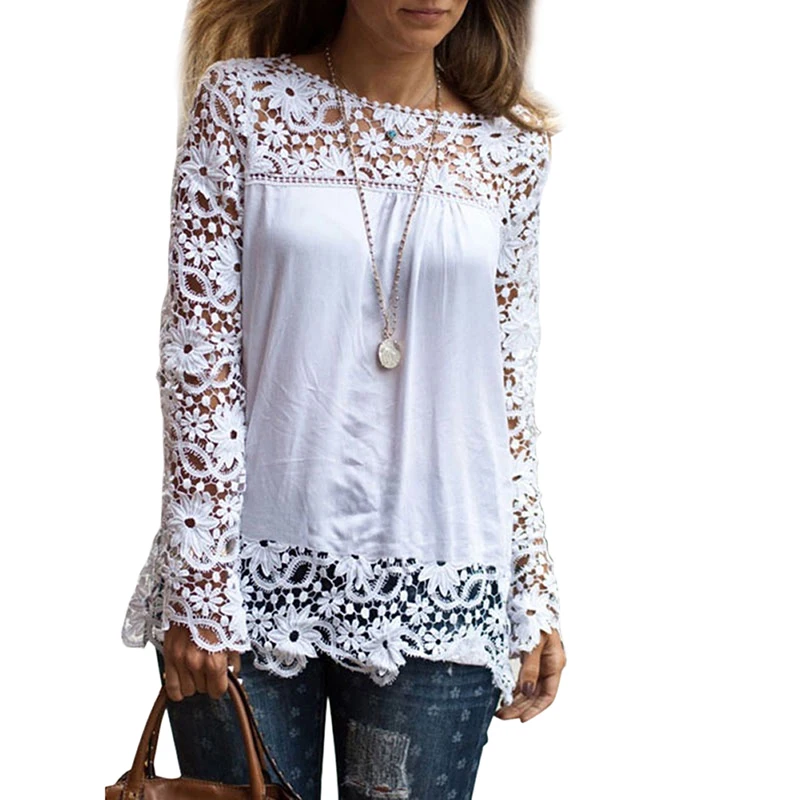 FUNOC шифоновая блузка рубашки с длинным рукавом женские топы blusas mujer повседневные