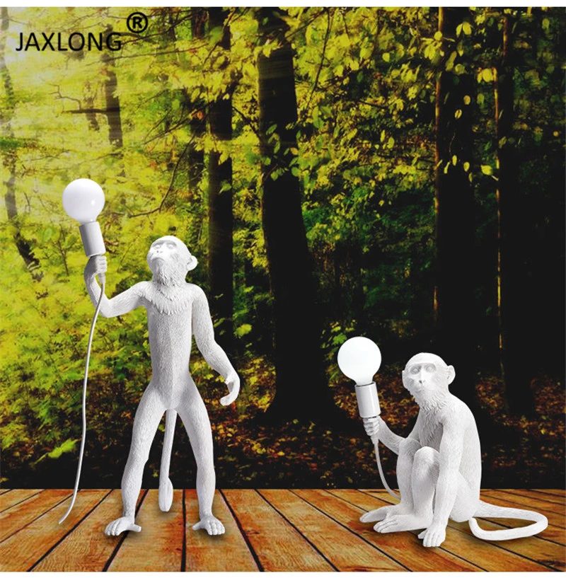 

Nordic Style LED Resin Monkey Table Lamp Bedroom Bedside Simple Home Decor Table Lights Modern Novelty Lighting Light Fixture