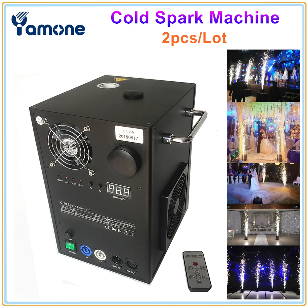 

2pcs/Lot 400W Cold Sparkular Firework Machine DMX And Remote Control Fountain Spark Firework Stage Effect Machine For Wedding