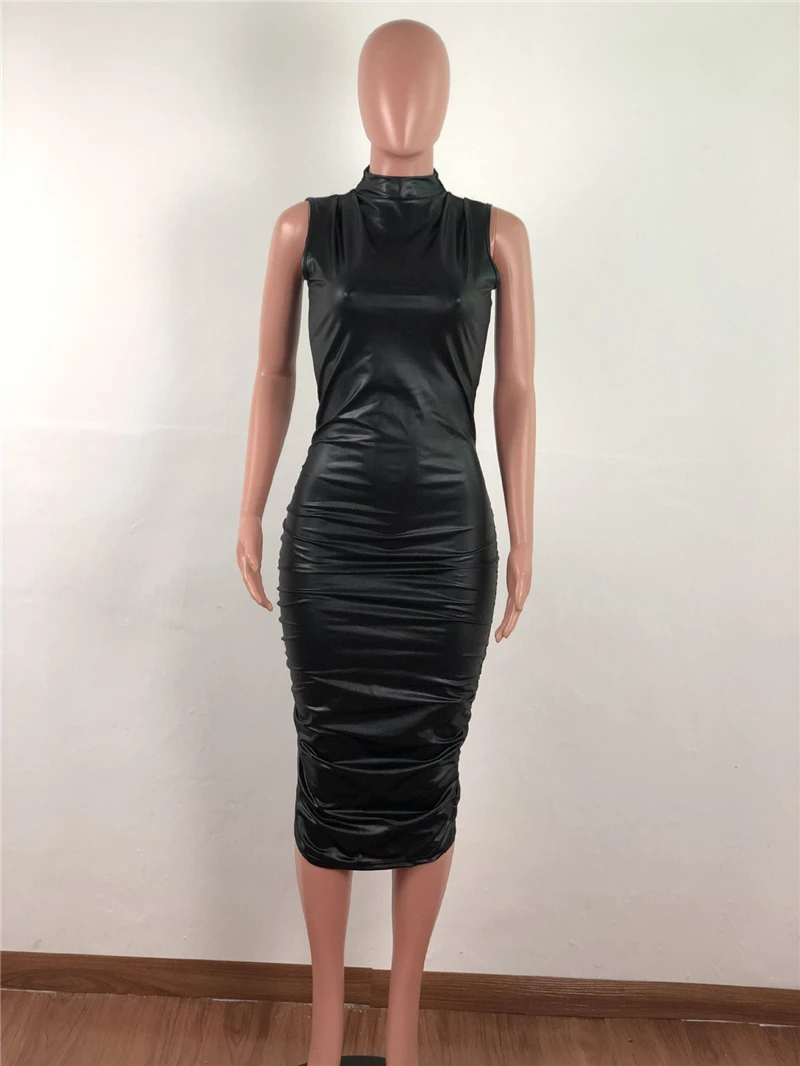 Однотонное гладкое светоотражающее сексуальное платье Adogirl для клувечерние с