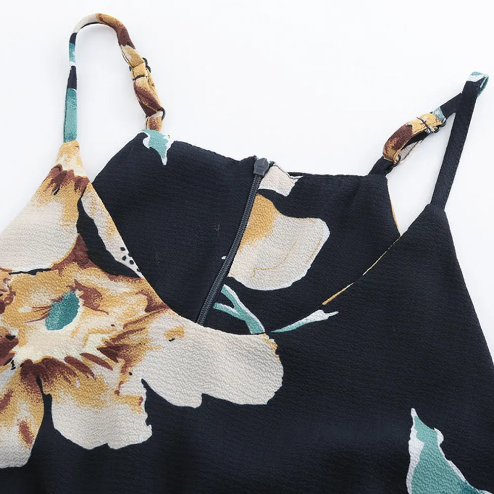 Женский комбинезон на бретельках с цветочным принтом длинные брюки летние