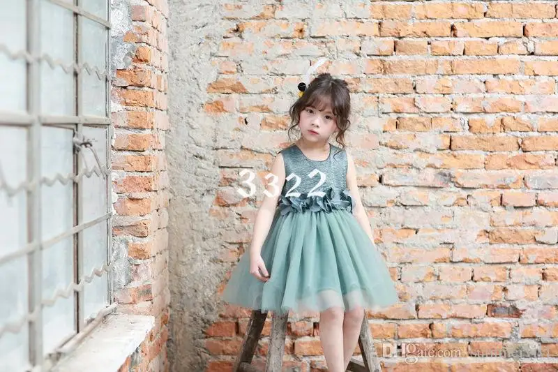 Children net yarn vest dresses Girls stereo petal princess Dress 2017 spring new kids splicing tulle tutu dress birthday dr | Детская