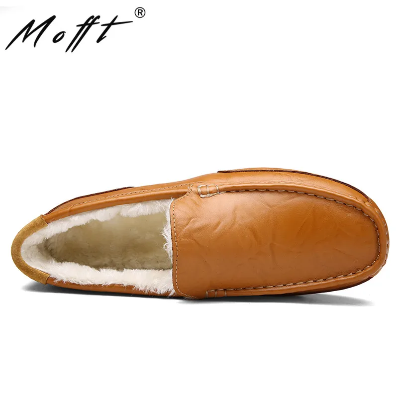 Winter Men Loafers Slip on Leather Casual Shoes Plus Fur Warm Driving Soft Moccasins Brand Flats | Обувь