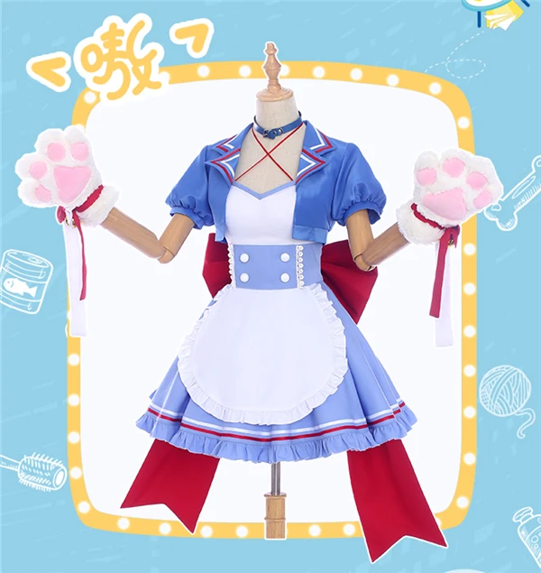 Аниме горничная Кофейня Todoroki Shoto Косплей Костюм кошка платье горничной