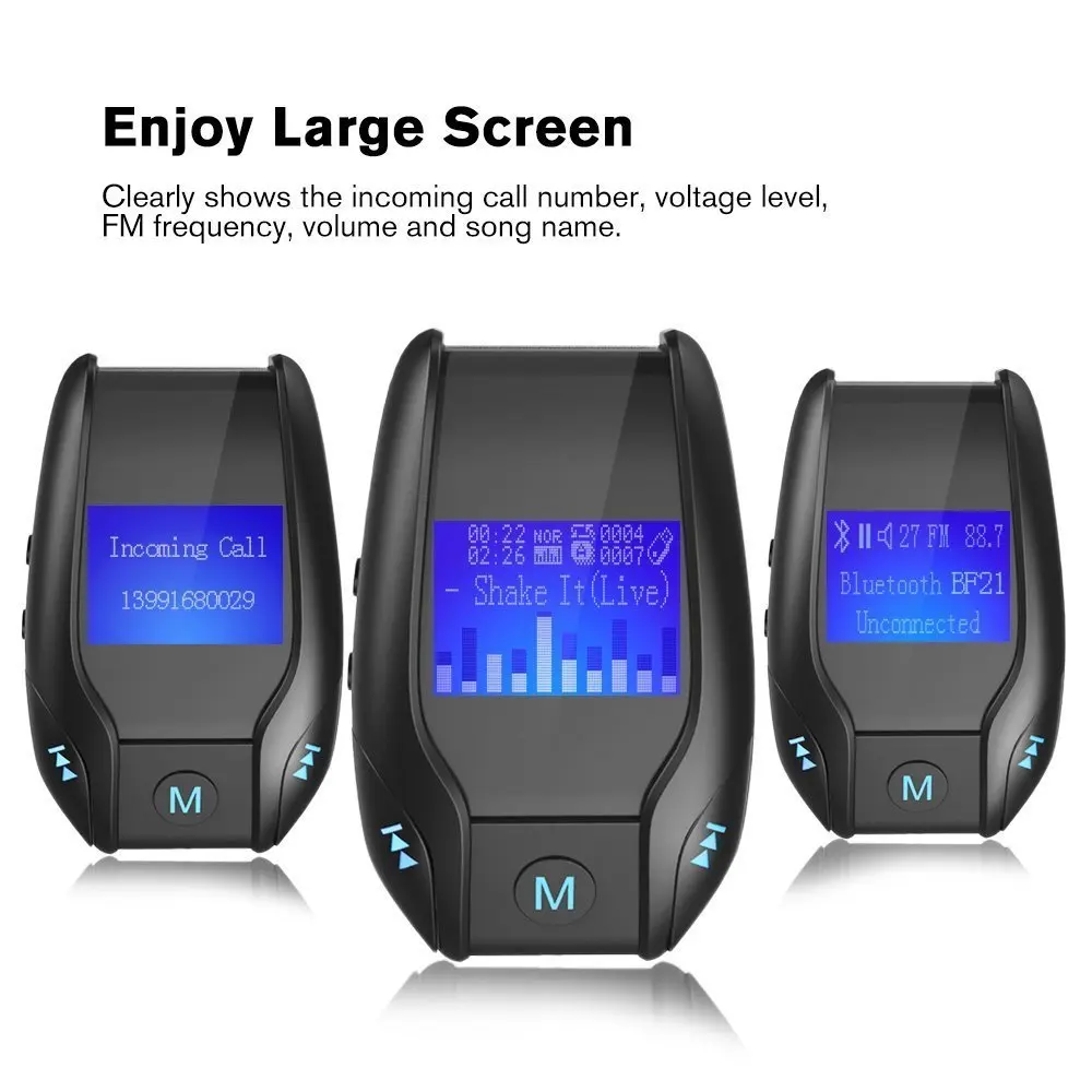 Nulaxy Bluetooth FM передатчик с 1 44 дюймов Экран Dual USB Порты и разъёмы громкой связи