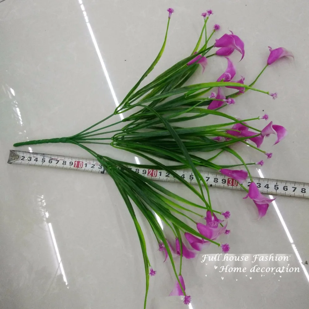 ГОРЯЧАЯ искусственная Калла звездное небо лист Шелковый Искусственный цветок