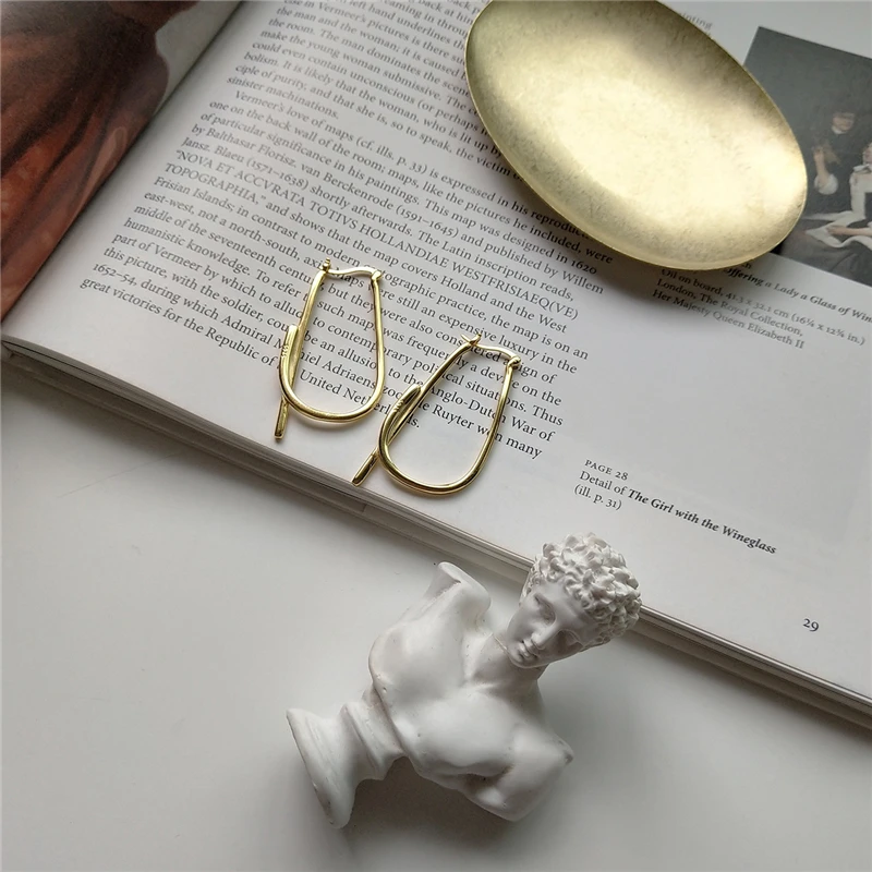 Серьги-кольца женские из серебра 925 пробы геометрической формы | Украшения и
