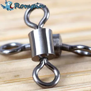 Rompin 50 шт. из нержавеющей стали, шарикоподшипник, рыболовные Вертлюги, твердые кольца, соединительные приманки, рыболовные снасти