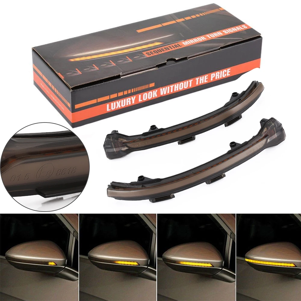 

Smoked Side Mirror Sequential Blink Turn Signal Light For 2015-2018 Volkswagen MK7 Golf GTI Turn Signal Lights,Amber LED