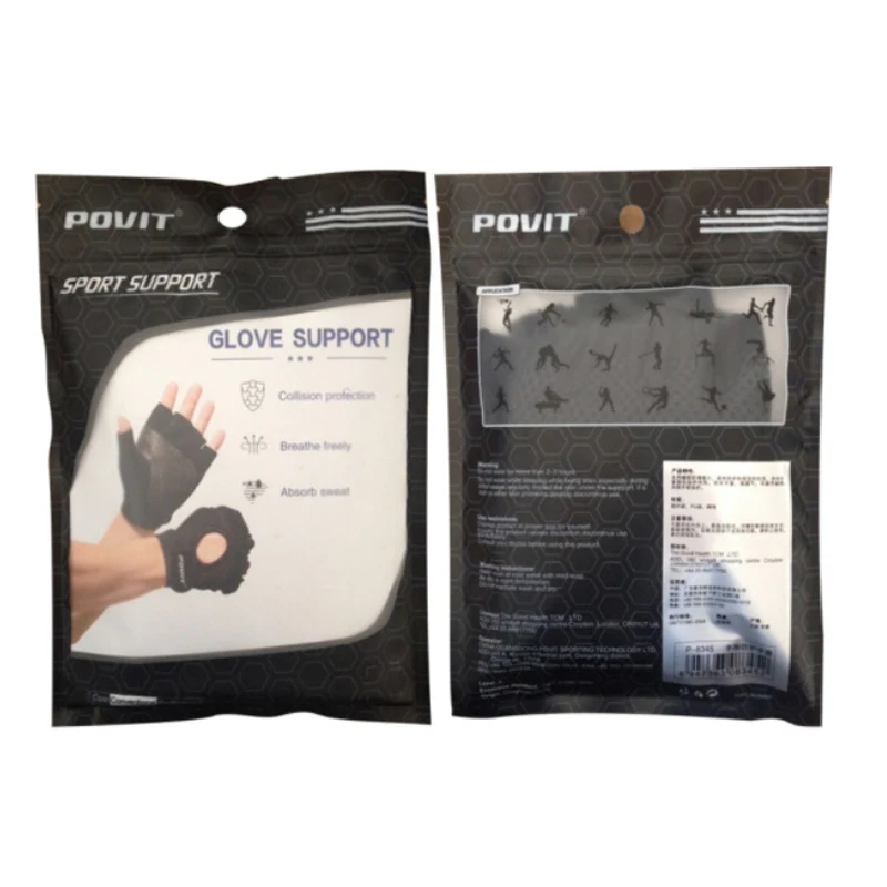 POVIT 1 пара фитнес перчатки для бодибилдинга Спортивная тренировка тяжелая