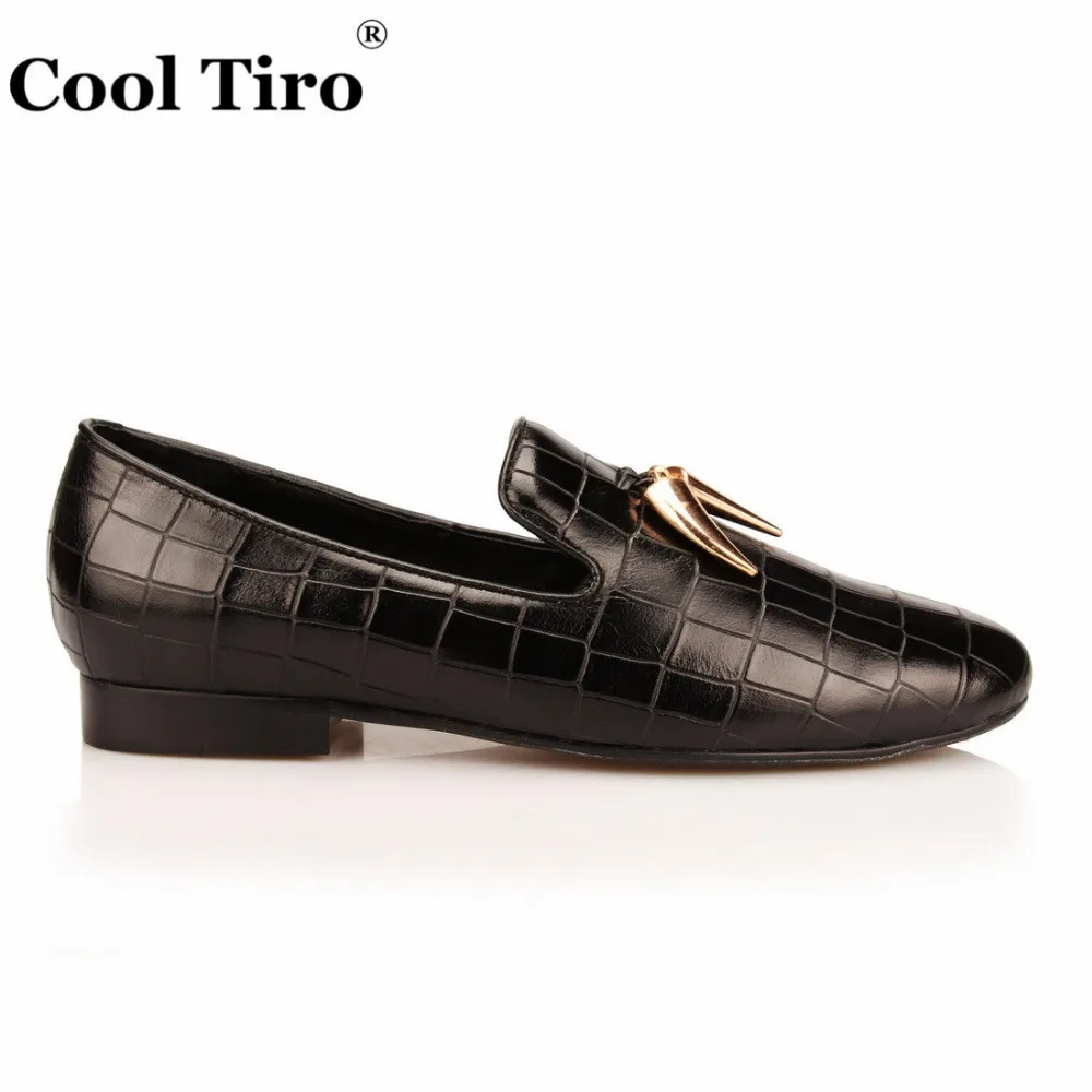 Мужские мокасины из крокодиловой кожи черные туфли на плоской подошве вечерние