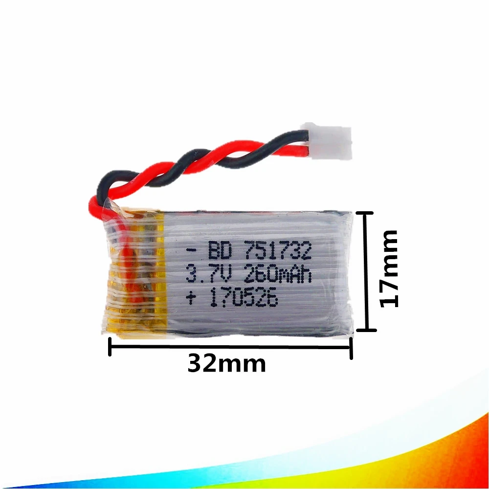 1 2 шт. JJRC H36 3 7 в 260 мАч 0 контактный подключение Lipo батарея для E010 E011 мини