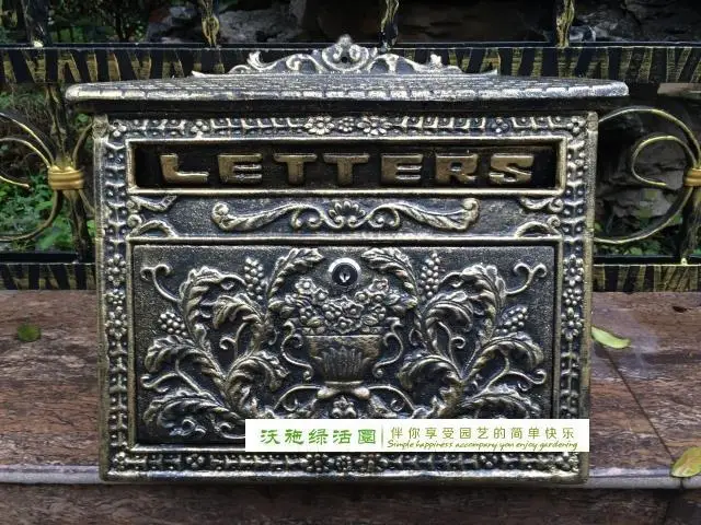 Горячая Распродажа Европейский чугунный почтовый ящик настенное крепление