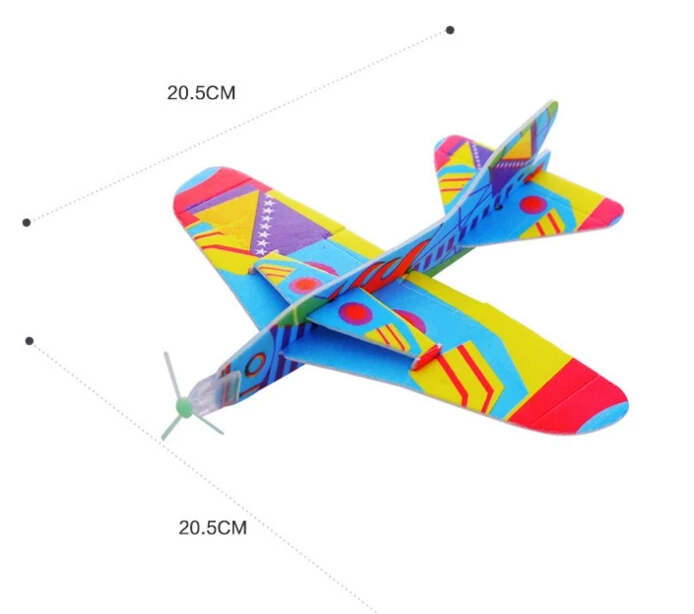 Funny Educational DIY Handmade Assembly Airplane Aircraft Launched Powered By Rubber Kids Model Building Kits |