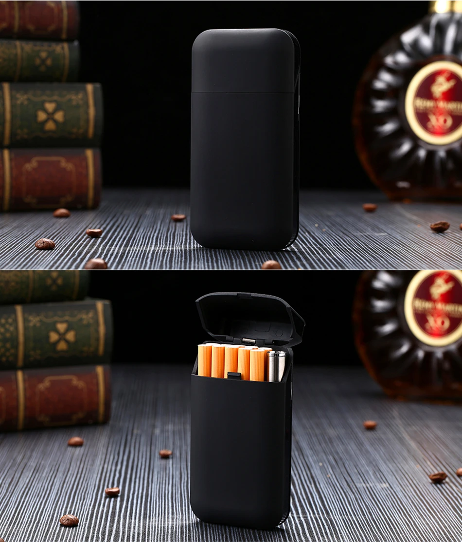 Металлический чехол для сигарет, электронная USB Зажигалка, 20 шт., водонепроницаемый держатель для хранения сигарет, плазменная дуговая зажигалка, мужские подарки