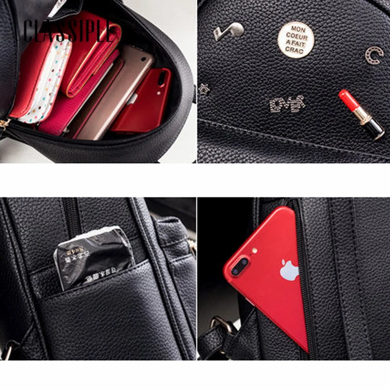 Женский милый рюкзак для подростков 2018 черная школьная сумка девочек