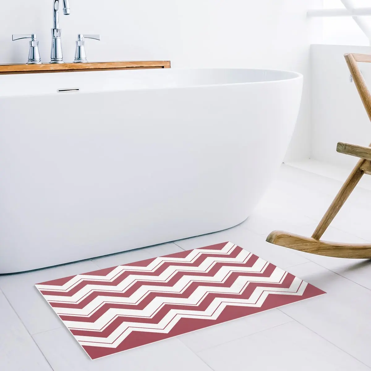 Темно-красный и белый впитывающий Впитывающий Коврик для входной двери | Дом сад