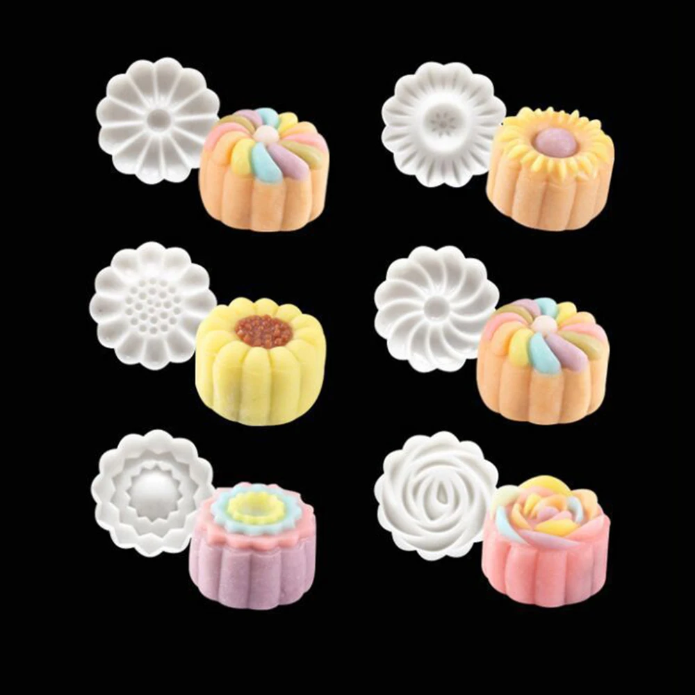 3D розы лунный пряник пресс форм 6 Стиль ручной Давление Fondant (сахарная) конфеты