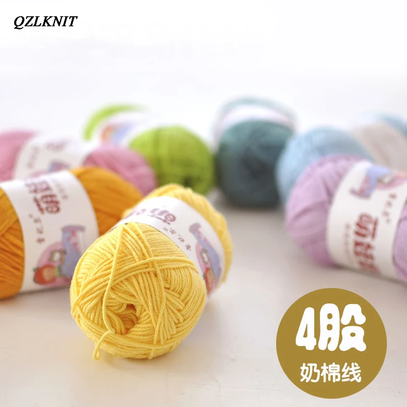 QZLKNIT 40 г/шар 66 цветов привязка на чесаную кожу высокое качество 4 нити молока