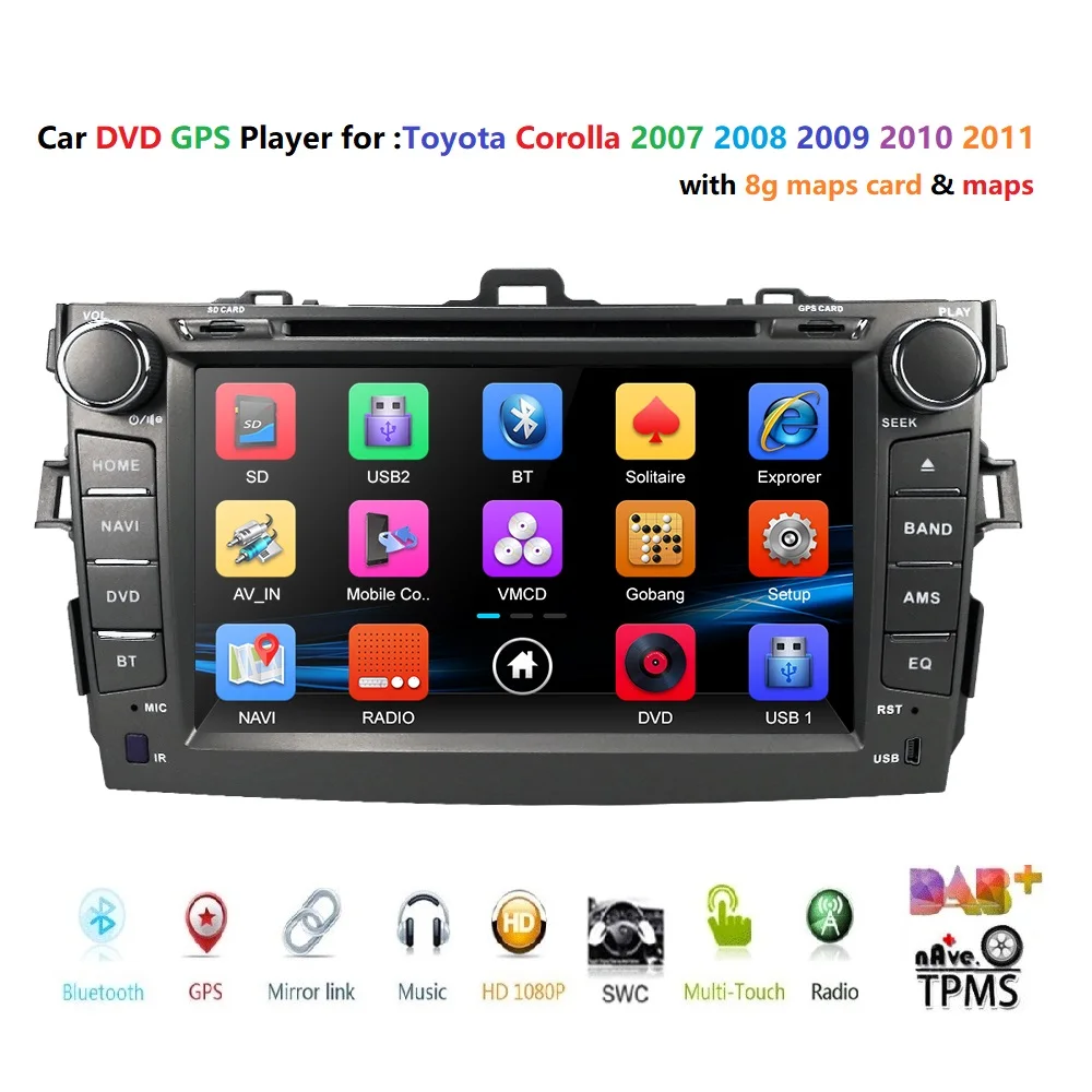 8 &quotсенсорный экран стерео радио Автомобильный CD DVD плеер GPS навигация для Toyota