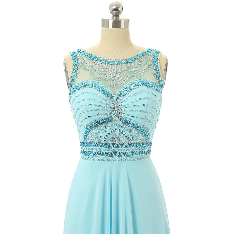 Элегантное Длинное Вечернее Платье 2018 линия прозрачное декольте украшенное