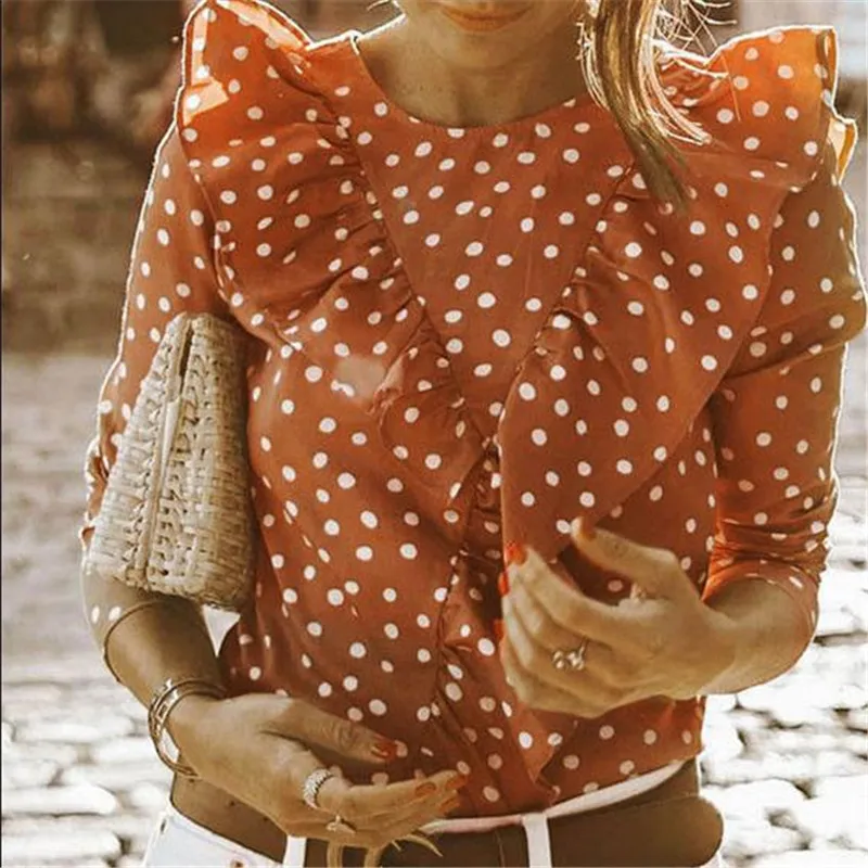 В наличии женские топы в горошек с v-образным вырезом сзади женская летняя