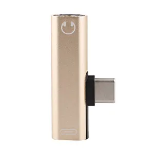 Золотой Usb type-C до 3,5 мм разъем AUX для наушников аудио сплиттер конвертер Кабель-адаптер высокоскоростной Aux аудио кабель 3,5 для наушников - Цвет: Золотой