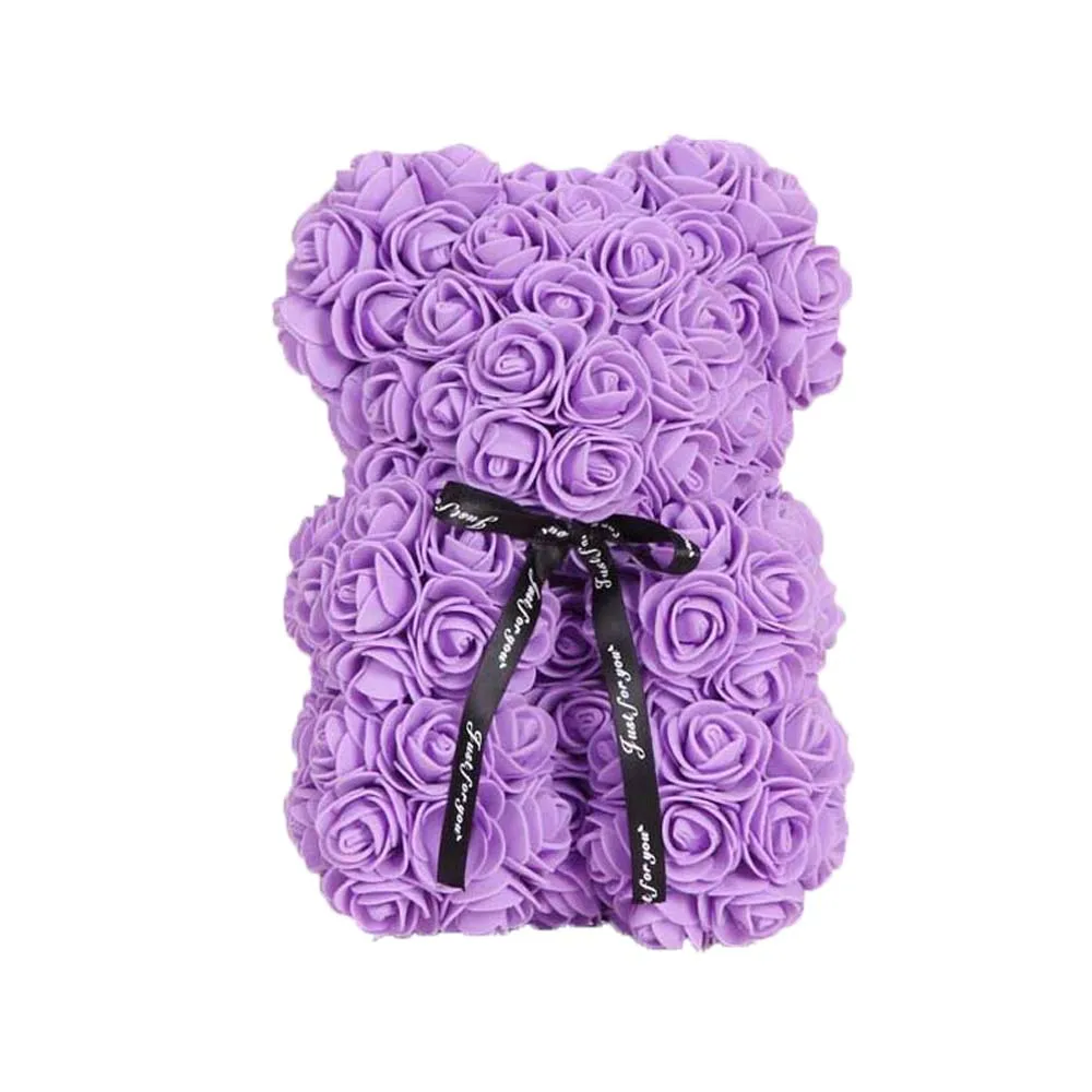 25 см Мишка Тедди роза с коробкой Искусственные из ПЭ цветок медведь Роза День