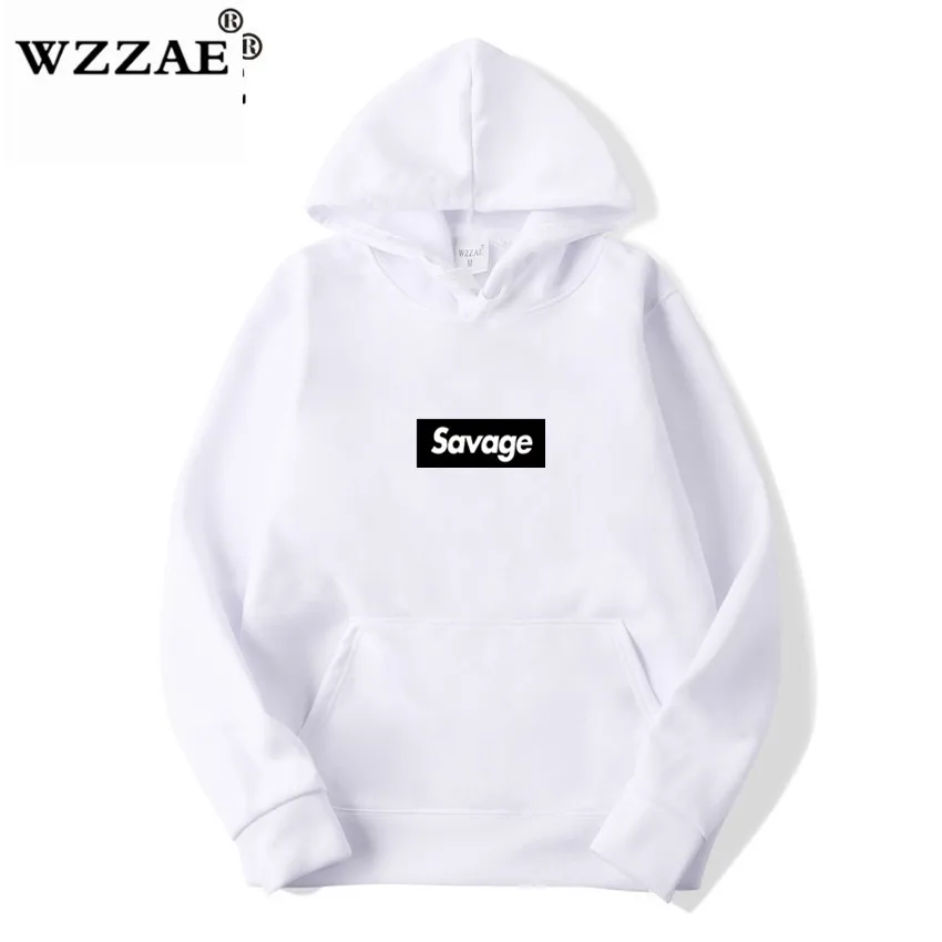 WZZAE Новинка 21 Savage уличная одежда шерсть хлопок Suprem толстовки Parody No Heart X Savage Толстовка для мужчин и женщин хип-хоп - Цвет: White 2