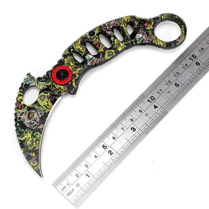 Складной нож MK3 Karambit тактический карманный коготь титановый серый из нержавеющей