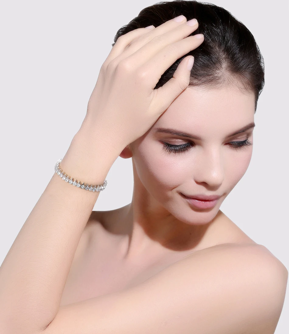 Orsa Jewels женский теннисный браслет 35 шт. AAA Сияющий кубический цирконий серебряный цвет изысканные браслеты для женщин ювелирные изделия AAOB16