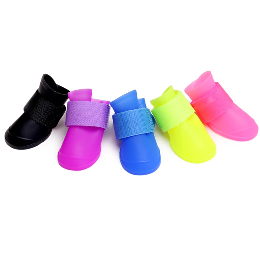 

4pcs Pet Dog Shoes Waterproof Rain Pet Shoes for Dog Puppy Rubber Boots Candy Color Puppy Shoes Pet Products