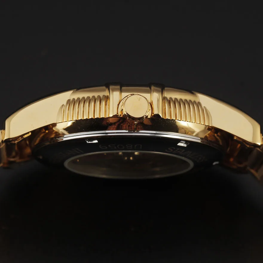 Роскошные часы Winner королевские с резьбой черные золотые каркасом Orologi Uomo Uhren