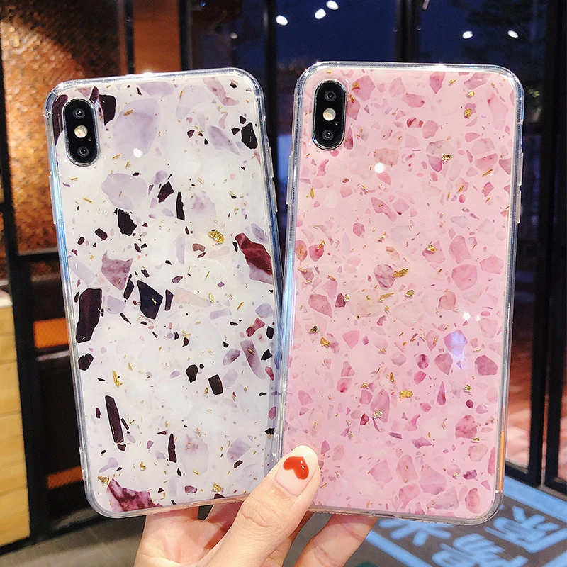 Luxury Gold Foil Bling Case For iPhone X XS Max XR Phone Cases Soft TPU Cover 7 8 6 6s Plus Glitter Fruit Cherry |