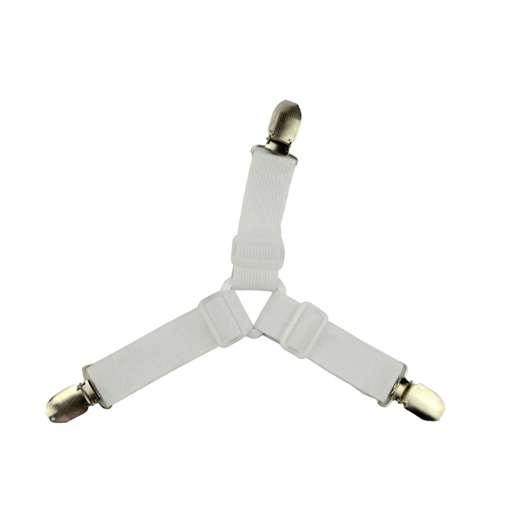 1pc white Регулируемая треугольная кровать застежки для простыни постельное белье подтяжки ремни простыни зажимы кровать Кнопка матрас держатель с креплением Захваты - Цвет: 1pc white