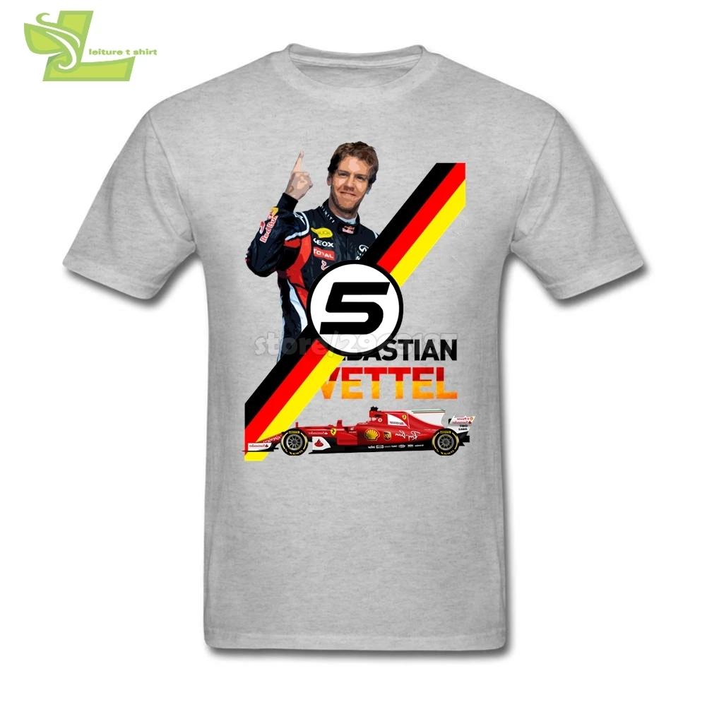 Мужская футболка с коротким рукавом Sebastian Vettel Driver хлопковая Футболка круглым