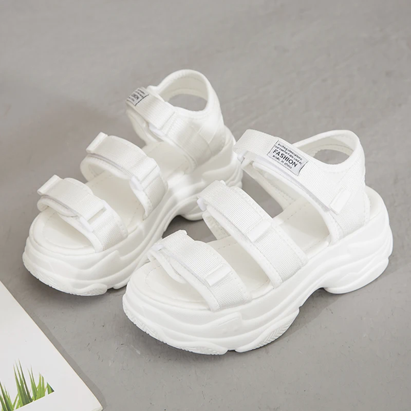 Fashion Women Sandals Platform Wedges Girls Shoes Thick Heel Lace Up Outdoor Breathable Female Beach Sport Sandals Size 35-39