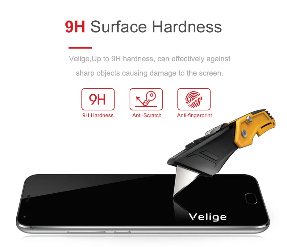 Velige 2.5D Закаленное стекло для Meizu MX5 MX 5 Защита экрана 0 3 мм 9H твердость защитная
